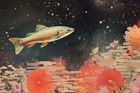 Koi fish and galaxy landscapes outdoors nature flower.