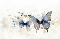 Blue butterfly watercolor background painting pattern animal.