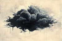 Black cloud mass painting backgrounds drawing.