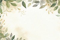 Green leaf border watercolor background backgrounds painting pattern.