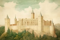 Illustration of castle painting architecture building.