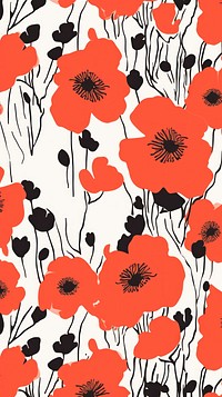 Stroke painting of anemone wallpaper pattern flower plant.