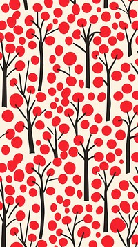 Stroke painting of cherry wallpaper pattern plant line.