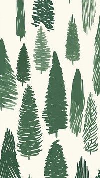 Stroke painting of pine tree wallpaper pattern plant line.