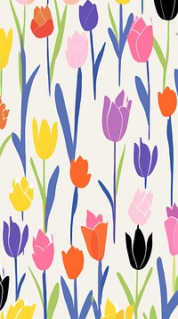 Stroke painting of tulip wallpaper pattern flower plant.