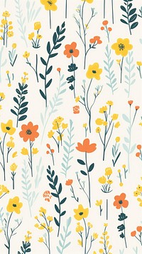 Stroke painting of wildflower wallpaper pattern plant line.