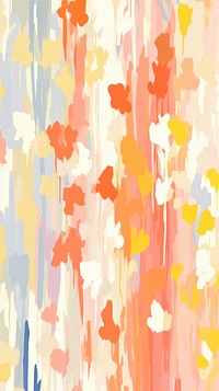 Stroke painting of spring flowers wallpaper pattern line art.