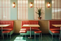 Fast food restaurant furniture cafeteria table.