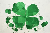 Abstract clover leaf ripped paper art creativity pattern.