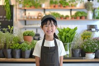Japanese kid Florist child plant entrepreneur.
