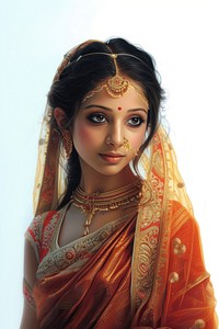 A young Indian woman model tradition necklace portrait.