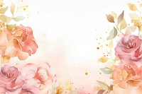 Roses border watercolor background backgrounds painting pattern.