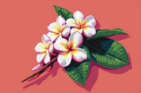 Plumeria cut pixel flower plant petal.