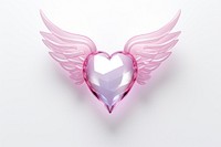 Heart jewelry wing white background.