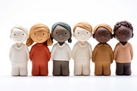 Five of diversity people made up of clay figurine doll toy.