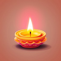 Hyper Detailed Realistic element representing of diwali candle yellow fire illuminated.