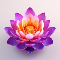 Hyper Detailed Realistic element representing of lotus flower purple yellow.
