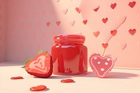 Strawberry Jam food preserves container.