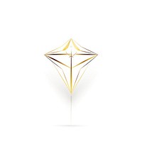 Gold diamond vectorized line abstract jewelry shape.