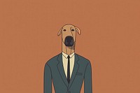 Illustration dog wearing suit portrait animal mammal.