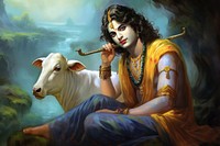 Krishna livestock painting jewelry.