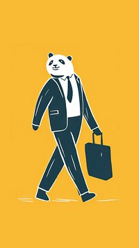 Wallpaper illustration panda in business walking mammal bear.