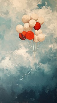 Balloon painting sky parachute.