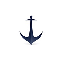 Navy anchor vectorized line logo symbol white background.