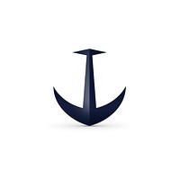 Navy anchor vectorized line symbol logo white background.