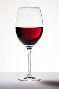 Glass of red wine glass drink white background.