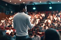 Indian american man audience speech adult.