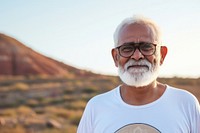 Senior indian man portrait glasses adult.