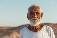 Senior indian man adult contemplation tranquility.