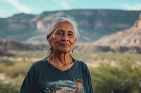 Senior indian american woman adult contemplation retirement.