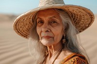 Senior indian woman portrait desert adult.