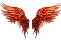 Phoenix wings white background creativity feather.