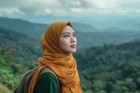 Malaysia woman mountain portrait outdoors.