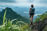 Malaysia woman hiking recreation adventure.