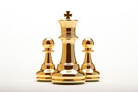 Chess gold game white background.