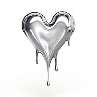 Heart dripping jewelry silver metal.
