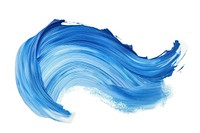 Wave dry brush stroke paint blue white background.