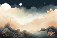 An antique chinese deep dark night sky backgrounds outdoors nature.