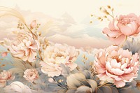 Antique chinese flowers garden backgrounds pattern plant.