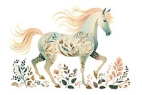 Auspicious horse in forest drawing animal mammal.