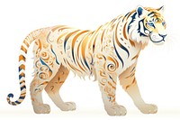 Bengal tiger animal mammal white background.