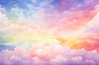 Abstract sunset sky with puffy clouds rainbow backgrounds outdoors.