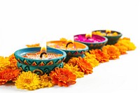 Traditional Indian festival candle flower diwali.