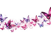 Butterfly line horizontal border pattern flower purple.