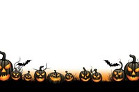 Halloween line horizontal border backgrounds anthropomorphic jack-o'-lantern.