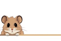 Hamster line horizontal border rodent mammal animal.